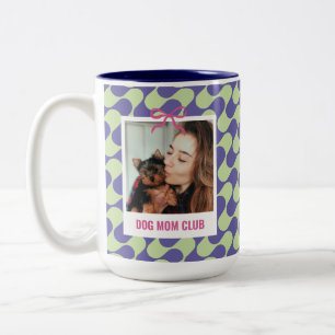 Dog Mum Club Birthday Gift Custom Pet Owner Photo Two-Tone Coffee Mug