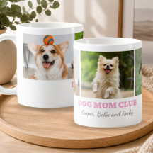 Dog Mum Club Pet Lovers Custom Photo Collage Names