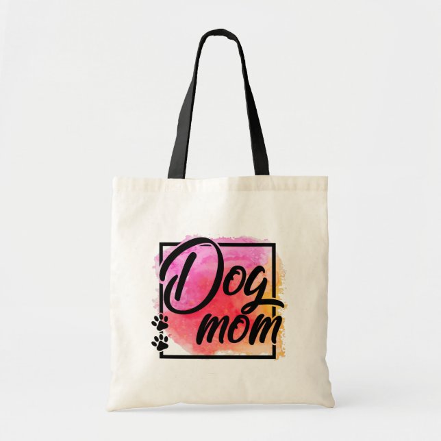 Dog mum colourful animal lover tote bag (Front)
