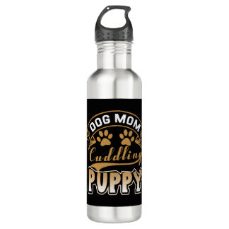 Dog Mum Cuddling Puppy   710 Ml Water Bottle
