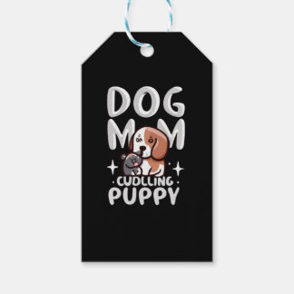 Dog Mum Cuddling Puppy Gift Tags