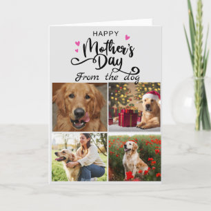 Dog Mum custom 4 photo collage Mother's Day Thank You Card