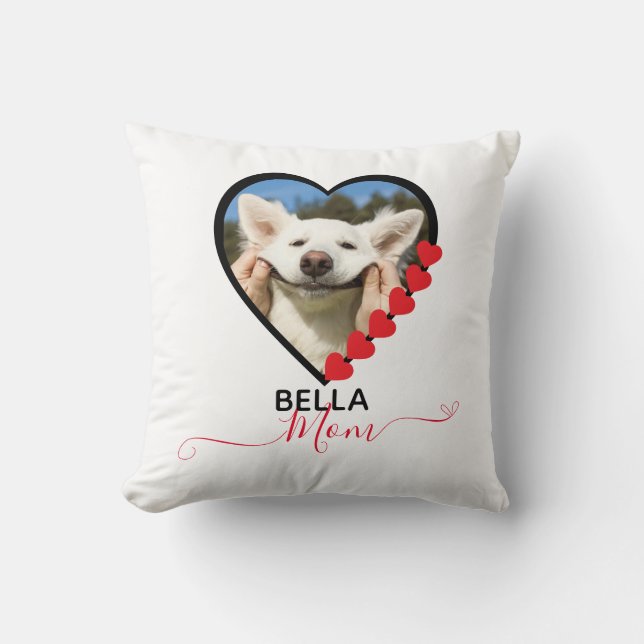 Dog Mum Custom Pet Photo Dog Lover Cushion (Front)