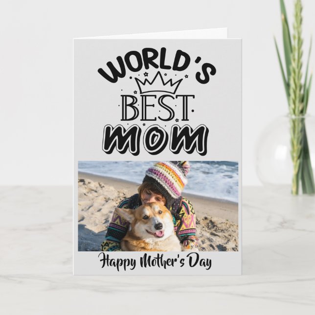 Dog mum custom pet photo mother’s day card (Front)