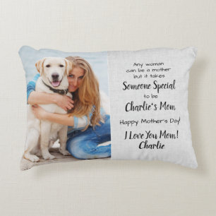 Dog Mum Custom Pet Photo Mother's Day Decorative Cushion