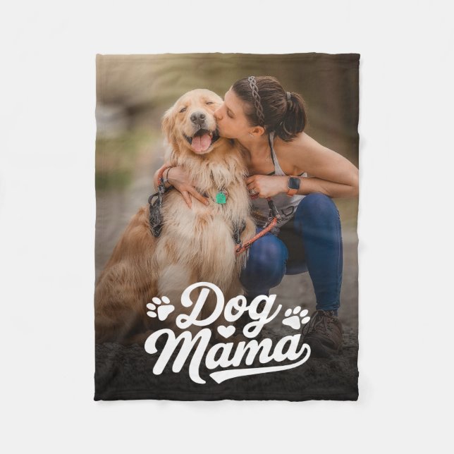 Dog Mum Custom Photo Fleece Blanket (Front)