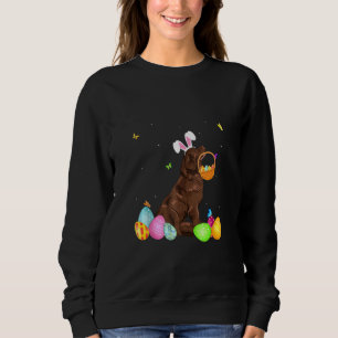 Dog Mum Cute Bunny Newfoundland Eggs Easter Day Sweatshirt