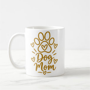 Dog Mum Cute Paw Print Dog Lover Gift Coffee Mug