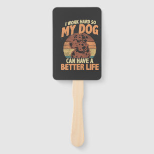 Dog Mum & Dad Motivational Pet Quote Design Hand Fan