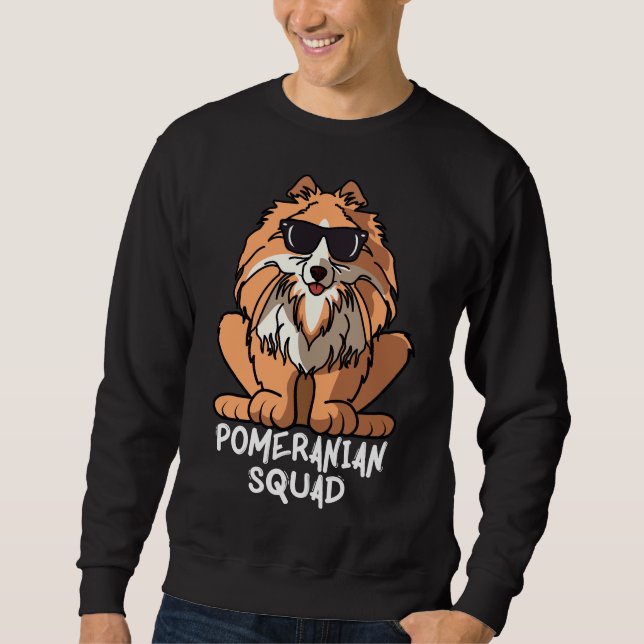Dog Mum Dog Dad Love R Funny Pomeranian Squad Sweatshirt (Front)