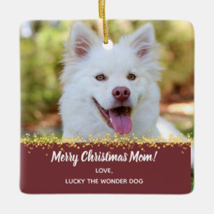Dog Mum Dog Dad Pet Christmas Holiday Photo Ceramic Ornament