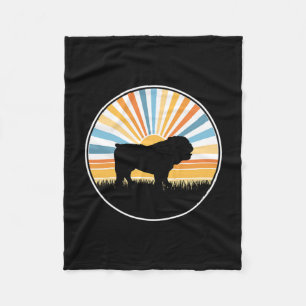 - Dog Mum Dog Dad Retro Sunset Pet Fleece Blanket