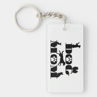 Dog Mum Dog Silhouette Paw Print Cute Pet Lover Key Ring