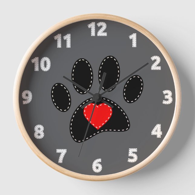 Dog Mum Drawing Grey Clock (Front)