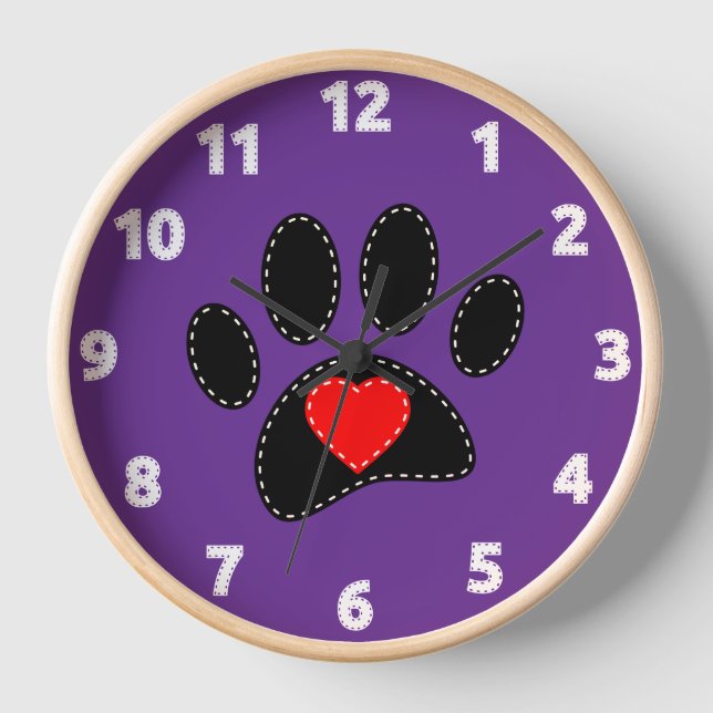 Dog Mum Drawing Purple Clock (Front)