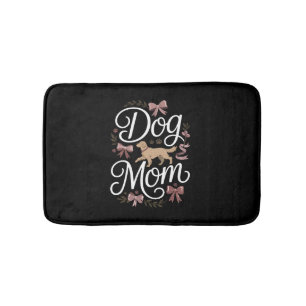 Dog Mum Elegant Coquette Golden Retriever Design Bath Mat