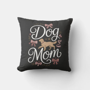 Dog Mum Elegant Coquette Golden Retriever Design Cushion