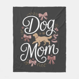 Dog Mum Elegant Coquette Golden Retriever Design Fleece Blanket
