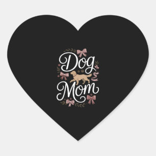 Dog Mum Elegant Coquette Golden Retriever Design Heart Sticker