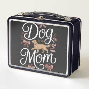 Dog Mum Elegant Coquette Golden Retriever Design Metal Lunch Box