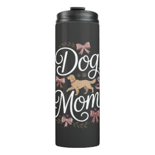 Dog Mum Elegant Coquette Golden Retriever Design Thermal Tumbler