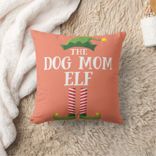 Dog Mum Elf Matching Family Group Christmas Party Cushion