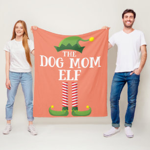 Dog Mum Elf Matching Family Group Christmas Party Fleece Blanket