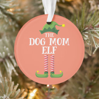 Dog Mum Elf Matching Family Group Christmas Party Ornament