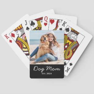 Dog Mum Established Photo Gift  Playing Cards
