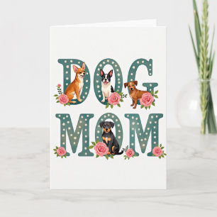 Dog Mum Floral Art Card