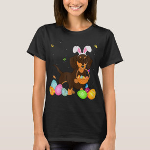 Dog Mum Gift Cute Bunny Dachshund Eggs Easter Day T-Shirt