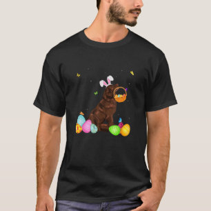 Dog Mum Gift Cute Bunny Newfoundland Eggs Easter D T-Shirt