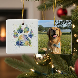 Dog Mum Gift – Floral Boho Pet Lover Ceramic Ornament