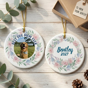 Dog Mum Gift – Floral Pet Lover Keepsake Ceramic Ornament