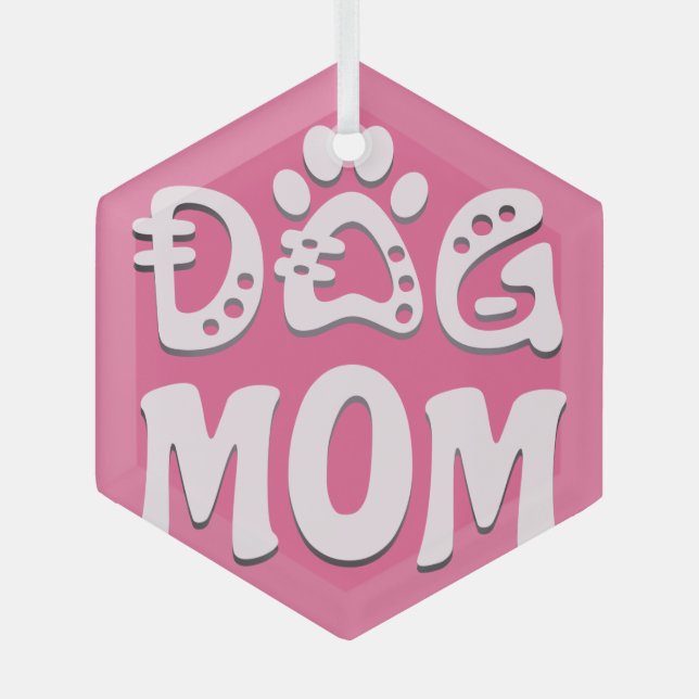 Dog Mum Glass Tree Decoration (Front)