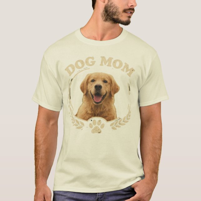 Dog Mum — Golden Retriever Portrait Tee (Front)