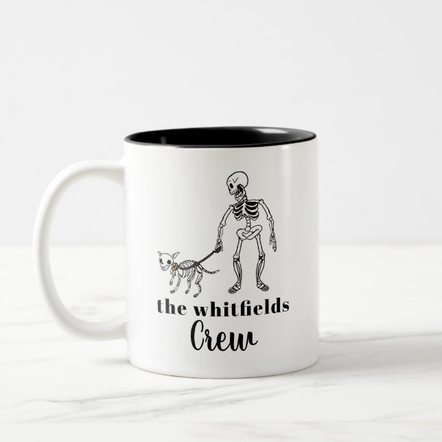 Dog Mum Halloween Custom Family Matching Two-Tone Coffee Mug (Left)