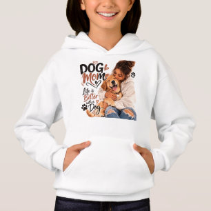 Dog Mum Hoodie for Women Cute Dog Lover Pullover