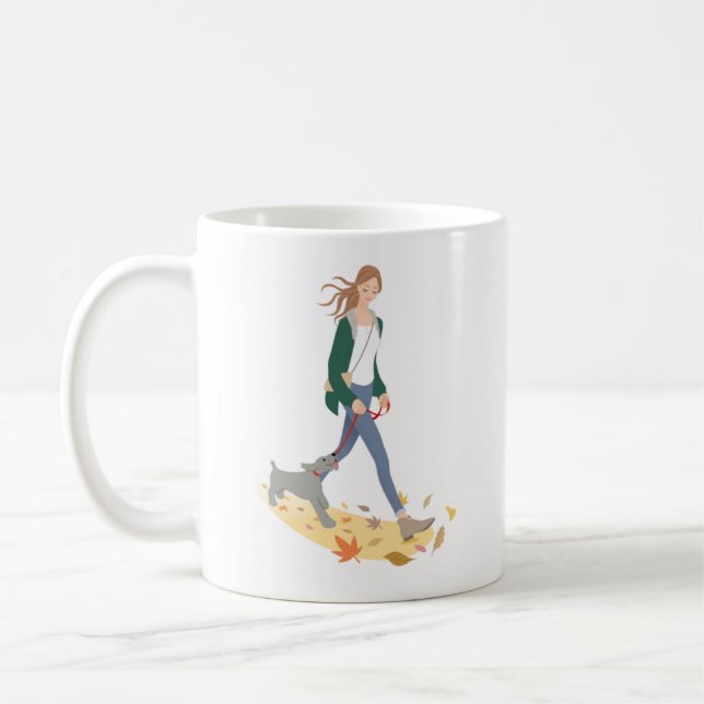 Dog Mum Illustration Colourful Paws Mug (Left)