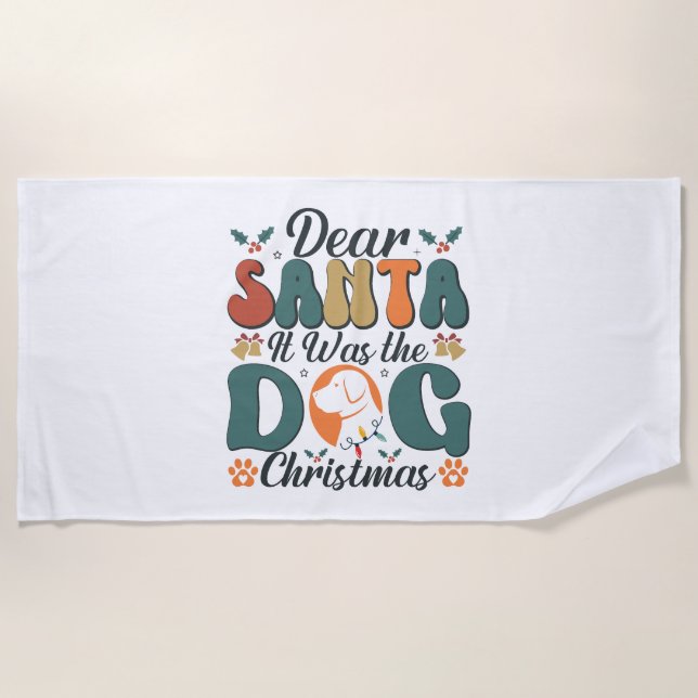Dog Mum Life Beach Towel (Front)
