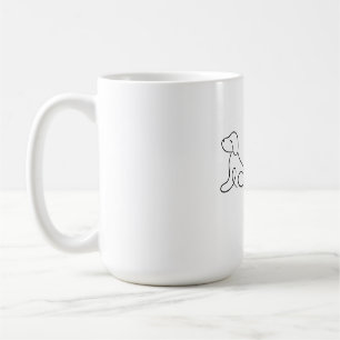 Dog Mum Line Art Design   Minimalist Dog Lover Coffee Mug