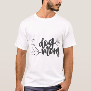 Dog Mum Line Art Design  Minimalist Dog Lover T-Shirt