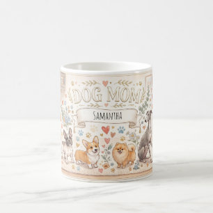 Dog Mum Living Room with Custom Name Coffee Mug