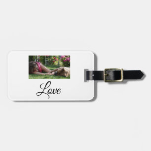Dog mum love add name text pet name lovers luggage tag