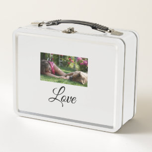Dog mum love add name text pet name lovers metal lunch box