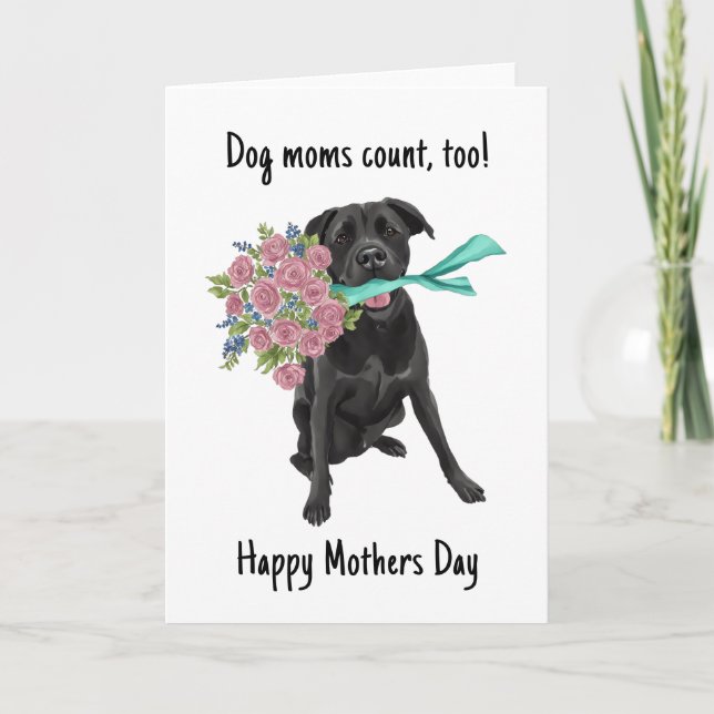 Dog Mum Mothers Day Card Black Lab Watercolor (Front)