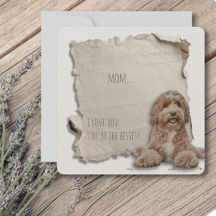 Dog Mum Mothers Day Card Custom Golden Doodle
