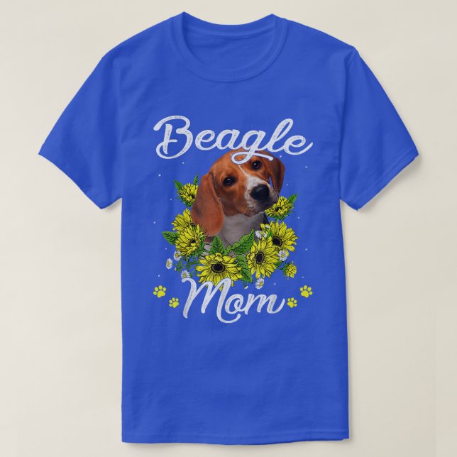 Dog Mum Mother's Day Gift Sunflower Beagle Mum  T-Shirt (Design Front)