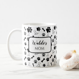 Dog Mum or Dad Coffee Mug Gift Black and White
