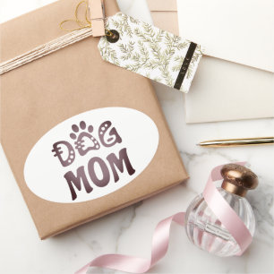 Dog Mum Oval Sticker